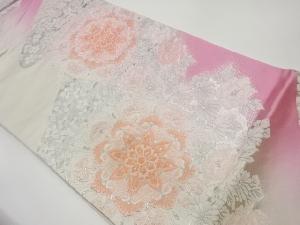 華紋に花々模様織出し袋帯